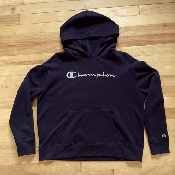 Champion Signature Fleece Hoodie/Sweatshirt. Pullover Style, Black, Size Medium - Picture 4 of 7